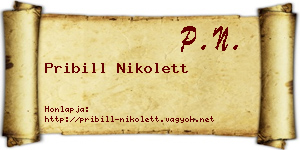 Pribill Nikolett névjegykártya